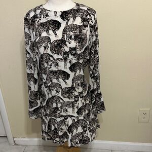H&M Black and White Leopard Mini Dress